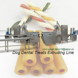 Köpek Çiğneme Aperatif Ekstruder Makinesi, Sus Pet Gıda Üretim Hattı Davranır