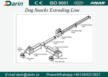 SUS304 Malzeme Köpek Atıştırmalıkları / Evcil Hayvan Tedavisi Köpek Maması Ekstrüzyon Makinesi WEG Motorlu