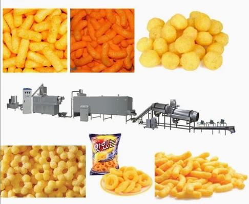 Eğlence Snack Mısır Puf Ekstruder Makinesi İşleme Hattı 150kg / h