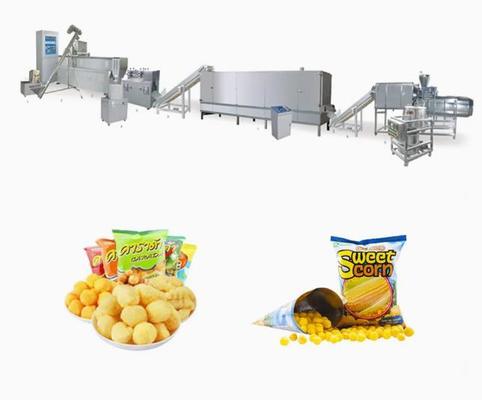 Aperatif Yiyecek Şişirilmiş Mısır Aperatifleri Ekstruder Makinesi