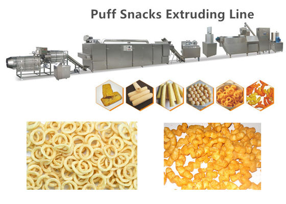 Hızlı Hızlı Yüksek Kapasiteli Puf Snack Makinesi Gıda Mısır Puf Snacks Yapımı