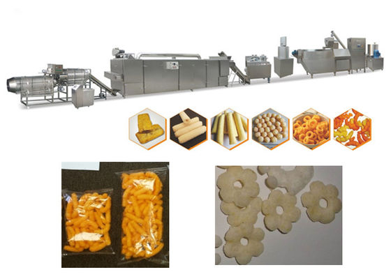 Yüksek Hızlı Puf Snack Ekstrüzyon için 120-500kg / H Mısır Puf Ekstruder Makinesi