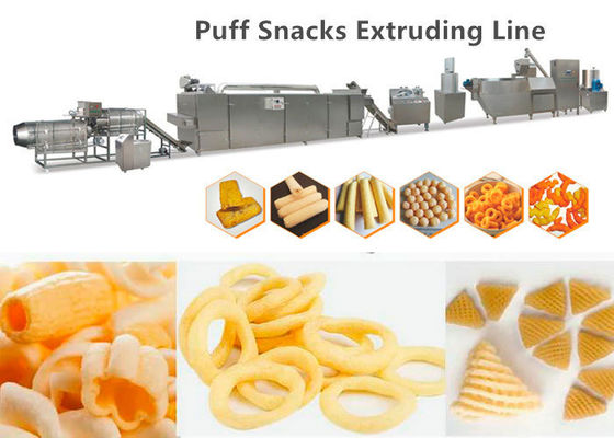 Dayanıklı Puf Snack Makinesi Gıda Ekstruder Peynir Topu / Mısır Puf Aperatifleri Yapımı
