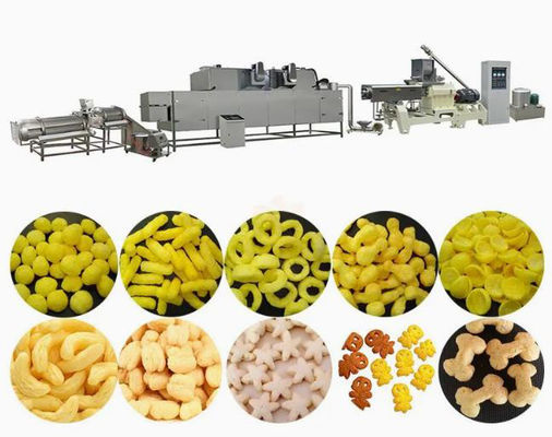 Buğday, pirinç için Snack Corn Puff Extruder Makinesi / kabarık tahıl makinesi