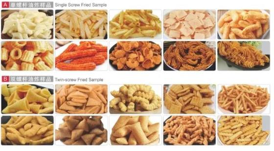 Çeşit şekiller 2D 3D pelet çerez yiyecek Çıtır bezelye soya ekstruder makinesi proses hattı