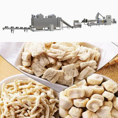 Soya Proteini / Dokuya Koyulmuş Soya Proteini için Sürekli ve Otomatik Soya Extruder Makinesi