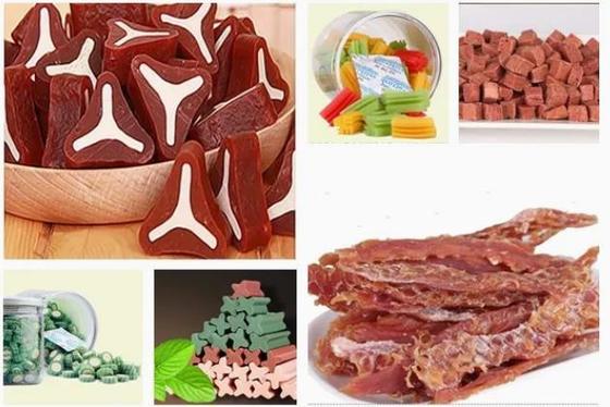 Düşük Gürültülü Pet Gıda Makinesi Sakız Köpeği Snacks Yüksek Hızlı Üretim