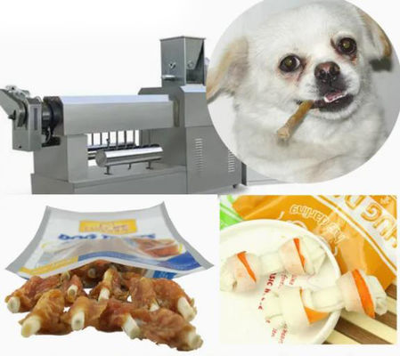 Düşük Gürültülü Pet Gıda Makinesi Sakız Köpeği Snacks Yüksek Hızlı Üretim