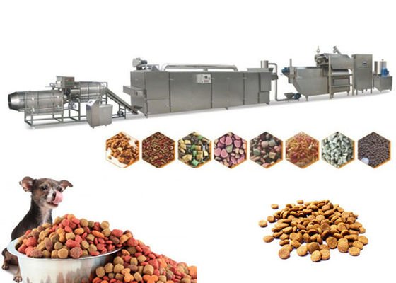 PLC İkiz Vidalı Ekstruder 300KG / saat Pet Gıda Üretim Hattı