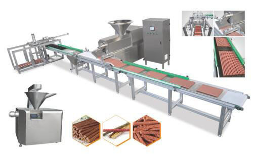 Tam Otomatik Max 100% Et Pet Sarsıntılı Aperatifler Yapma Makinesi Soğuk Ekstrüde