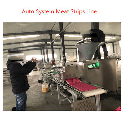 Ördek Fresh Mest Sticks Pet Gıda Ekstrüzyon Makinesi 200-500kg / saat Paslanmaz Çelik Düz Munchy Şerit Atıştırmalık Makineleri yapma