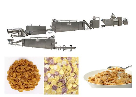 Tam Otomatik Kahvaltı Tahıl Mısır Gevreği Ekstrüzyon Makine Stailess Çelik Siemens Motor PLC