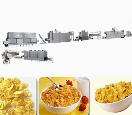 Tam Otomasyon Corn Flakes İşleme Makinesi Kararlı Büyük Kapasite