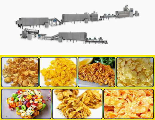 Ticari mısır gevreği yapım makinesi / mısır patatesleri atıştırmalık gıda ekstrüder 150-500kg/saat