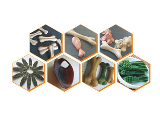 Çeşitli şekillerde Köpek Bakımı Evcil Hayvan Enjeksiyon Makinesi, besleme ekstruder makinesi