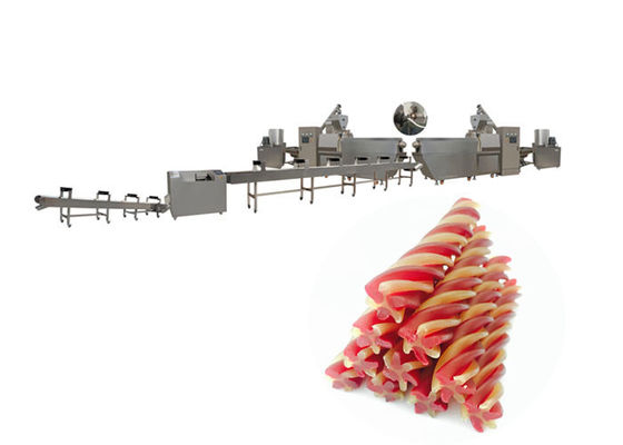 Pastırma Çift Renkli Bükülmüş Sopa Köpek Gıda Extruder Diş Tek Vida Davranır