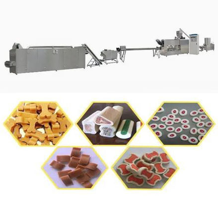 Diş bakımı Dönüştürülmüş Evcil hayvan Atıştırmalığı Köpek Yiyecek Makinesi 145kw 100kg/Saat