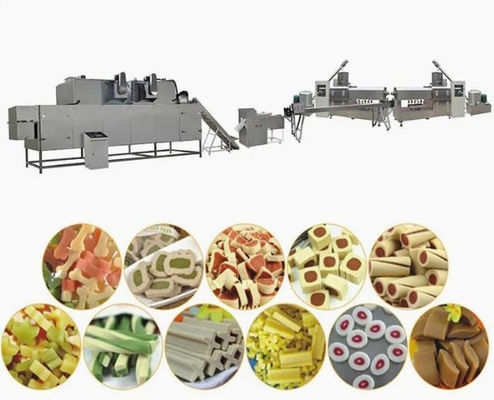 Diş bakımı Dönüştürülmüş Evcil hayvan Atıştırmalığı Köpek Yiyecek Makinesi 145kw 100kg/Saat