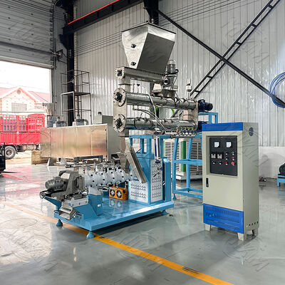 Floating Fish Feed Extrusion Machinery Twin Screw Fish Food Pellet Make Extruder