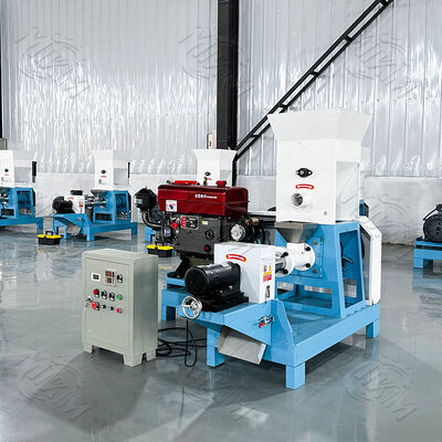 Otomatik 200kg/Hr Yüzen Tavuk Yemleri Ekstrüörü Palet Yapın Balık Köpek Yiyecek Makinesi Balık için vida ve fıçı