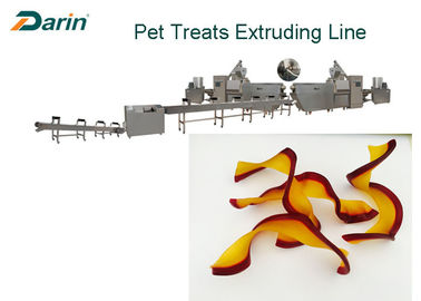 İkiz Renk Bükülmüş Şekil Pet Gıda Makinesi Sakız Köpek Aperatifler Üretim Hattı