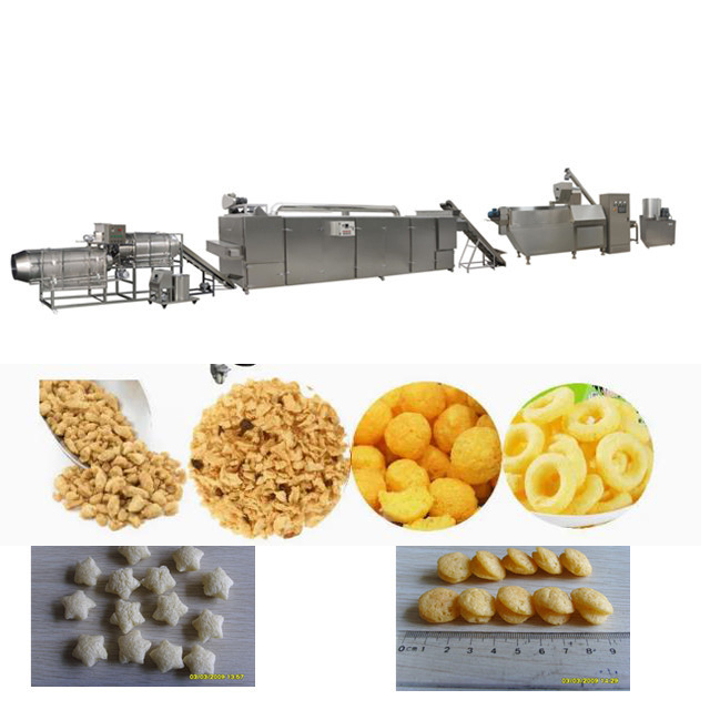 Soğan Halkası / Çekirdek Dolu Gıda İçin Mısır Pirinç Buğday Gıda Ekstruder Puf Snack Makinesi