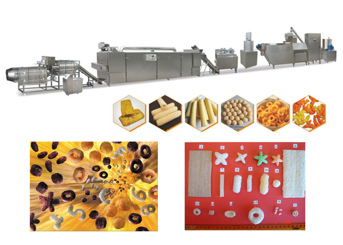 Hızlı Hızlı Yüksek Kapasiteli Puf Snack Makinesi Gıda Mısır Puf Snacks Yapımı