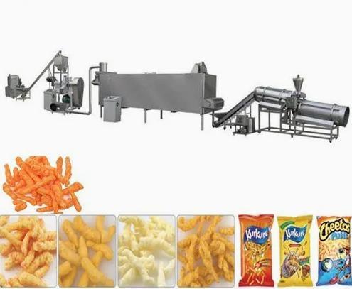 Tek vidalı ekstruder 3D Snacks Pellet Gıda Üretim Hattı buğday, pirinç, mısır için