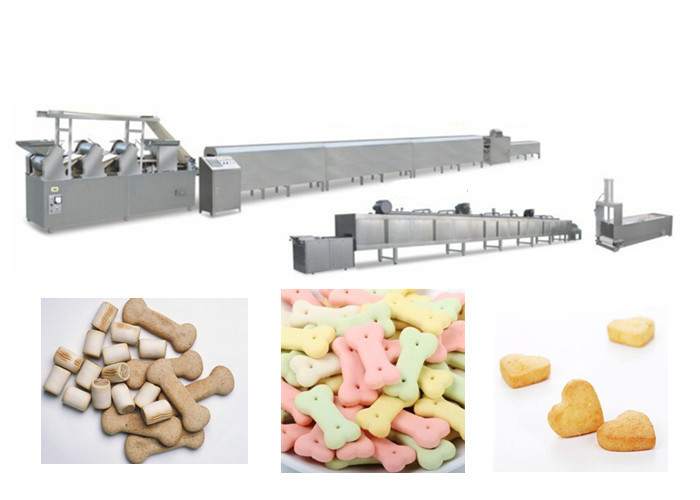 Tam Otomatik Köpek Bisküvi Makinası, Paslanmaz Çelik Pet Gıda İşleme Hattı