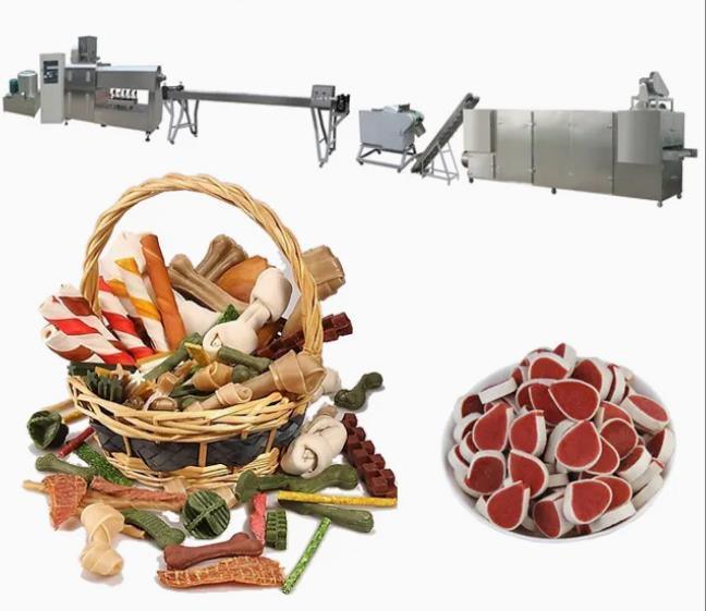 Düşük Gürültülü Pet Gıda Makinesi Sakız Köpeği Snacks Yüksek Hızlı Üretim