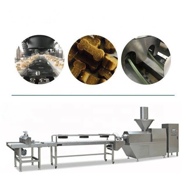 Soğuk Ekstrüzyon Pet Gıda Üretim Hattı, Yüksek Et İçeriği ile Pet Çiğneme Kemik Makinesi