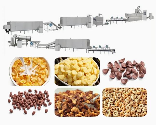 Otomatik Corn Flakes işleme hattı ve kavrulmuş mısır gevreği işleme hattı / mısır gevreği makinesi
