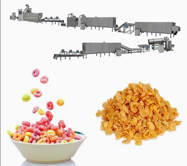 304 Kellogg ve Nestle ürünleri için paslanmaz çelik mısır pul yapma makinesi