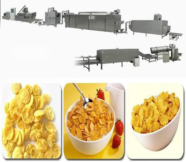 Otomatik Bulk Mısır Flakes Üretim Makinesi Fiyat Iyi durumda mısır pulu üretim hattı / mısır gevreği imalatı