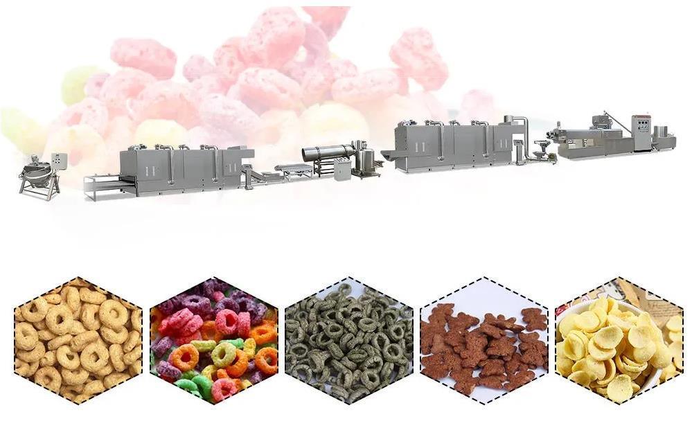 PLC kontrollü otomatik genişletilmiş mısır gevreği üretim hattı