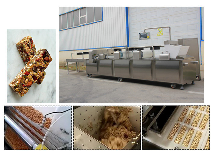 Sağlıklı Yüksek Kapasiteli Tahıl Bar Yapma Makinesi Müsli Bar Granola Bar Kesme Makinesi