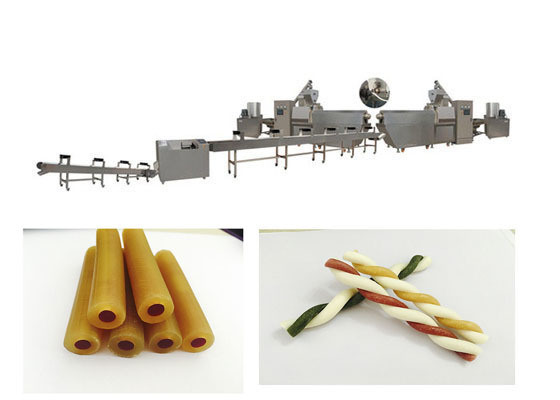 Pastırma Çift Renkli Bükülmüş Sopa Köpek Gıda Extruder Diş Tek Vida Davranır