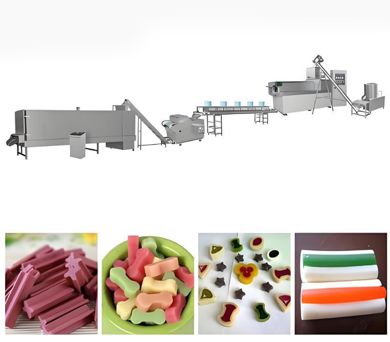 Diş Bakımı Bükülmüş Evcil Hayvan Tedavisi Köpek Maması Ekstrüzyon Makinesi 145kw 380V